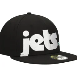 New York Jets Fitted^Men's New Era Black Checkered Undervisor 59FIFTY Fitted Hat