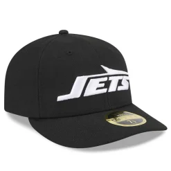 New York Jets Fitted^Men's New Era Black Omaha Low Profile 59FIFTY Fitted Hat