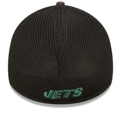 New York Jets Hats | Men^Men's New Era Black Team Neo 39THIRTY Flex Hat