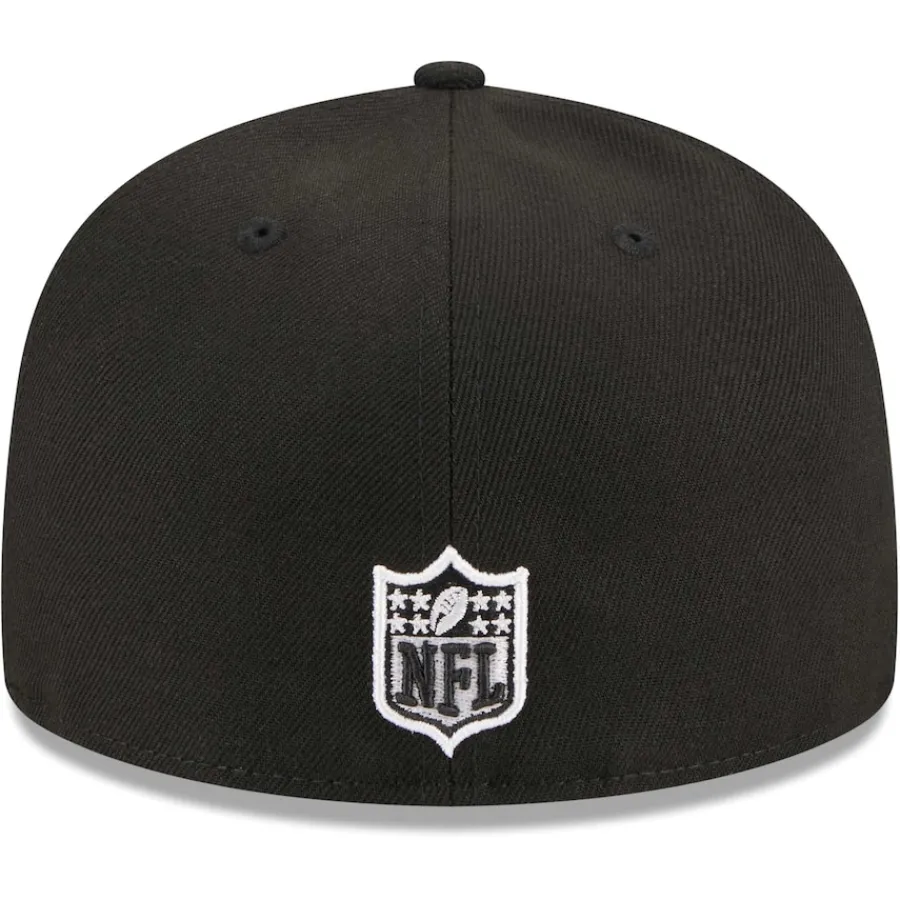 New York Jets Fitted^Men's New Era Black Main Patch 59FIFTY Fitted Hat