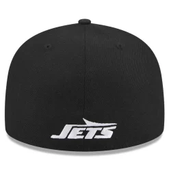 New York Jets Fitted^Men's New Era Black Omaha 59FIFTY Fitted Hat