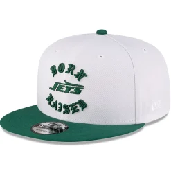 New York Jets Snapback^Men's New Era Born X Raised White/Green 9FIFTY Snapback Hat