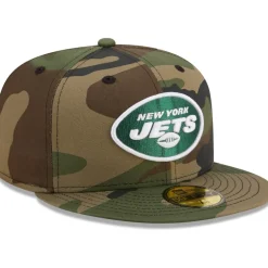 New York Jets Fitted^Men's New Era Camo Woodland 59FIFTY Fitted Hat