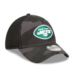 New York Jets Flex^Men's New Era Camo/Black Logo Neo 39THIRTY Flex Hat