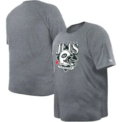 New York Jets Big & Tall^Men's New Era Gray Big & Tall Helmet Historic Mark T-Shirt