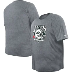 New York Jets Big & Tall^Men's New Era Gray Big & Tall Helmet Historic Mark T-Shirt