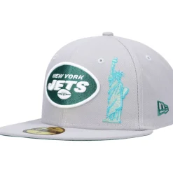 New York Jets Fitted^Men's New Era Gray City Describe 59FIFTY Fitted Hat