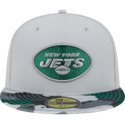 New York Jets Fitted^Men's New Era Gray Active Camo 59FIFTY Fitted Hat