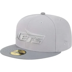 New York Jets Fitted^Men's New Era Gray/Graphite Iron Cloud 59FIFTY Fitted Hat