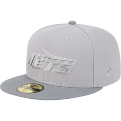 New York Jets Fitted^Men's New Era Gray/Graphite Iron Cloud 59FIFTY Fitted Hat