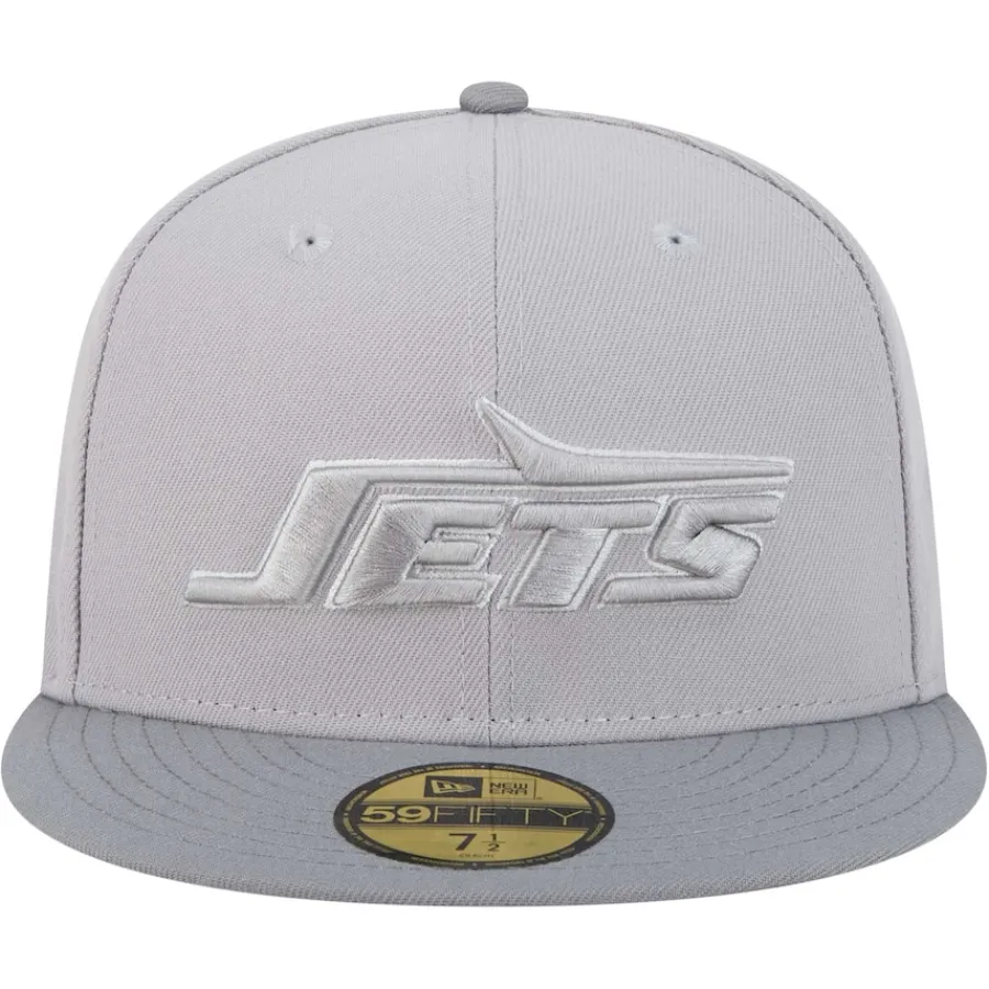 New York Jets Fitted^Men's New Era Gray/Graphite Iron Cloud 59FIFTY Fitted Hat