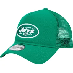 New York Jets Adjustable^Men's New Era Green 9FORTY A-Frame Trucker Adjustable Hat