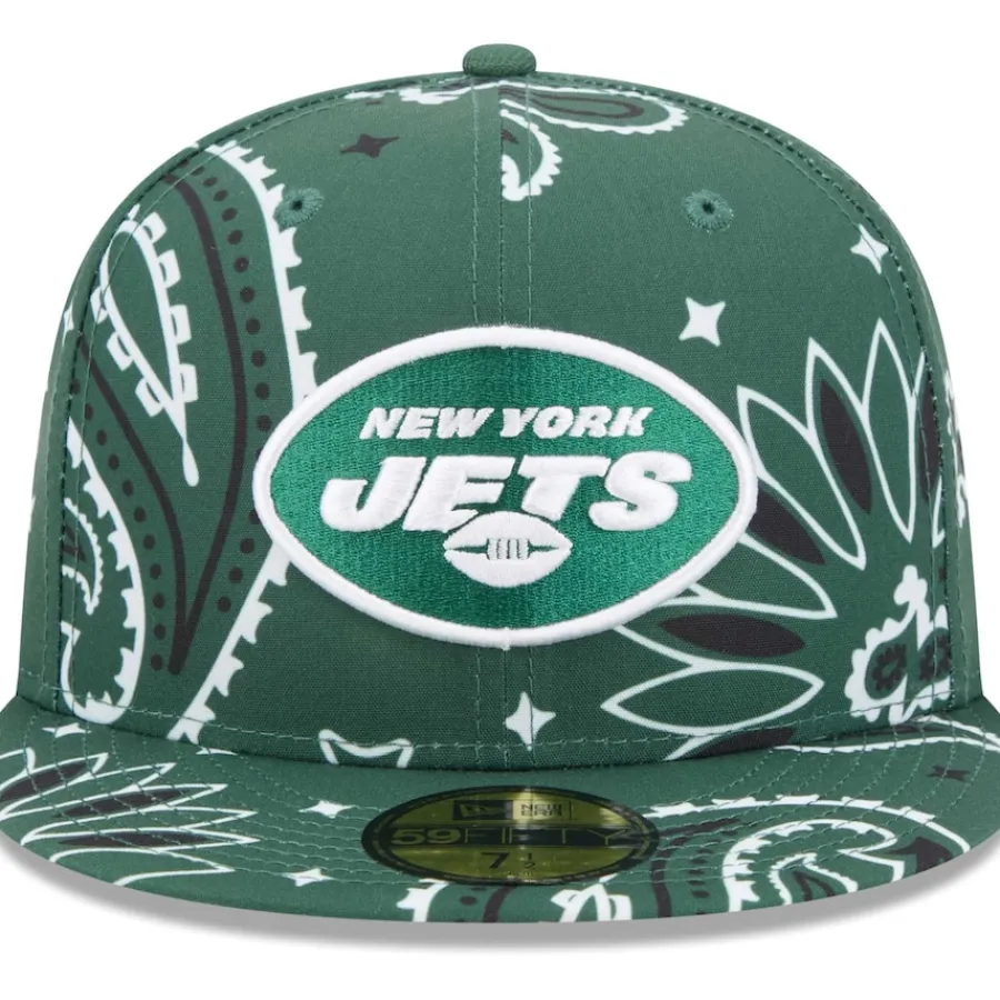 New York Jets Fitted^Men's New Era Green Paisley 59FIFTY Fitted Hat