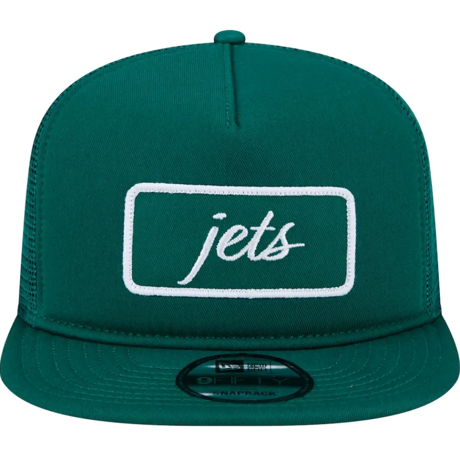 New York Jets Snapback^Men's New Era Green Forum Trucker 9FIFTY Snapback Hat