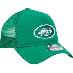 New York Jets Adjustable^Men's New Era Green 9FORTY A-Frame Trucker Adjustable Hat