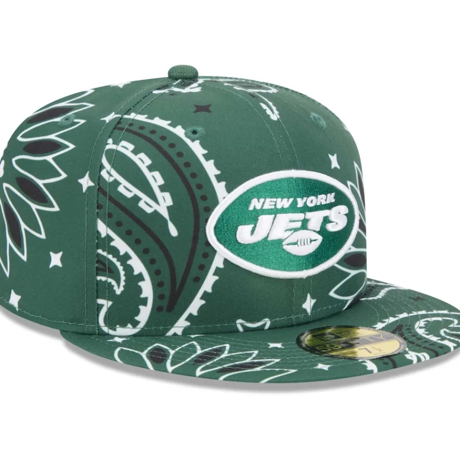 New York Jets Fitted^Men's New Era Green Paisley 59FIFTY Fitted Hat