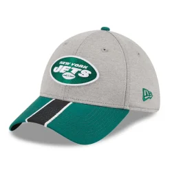 New York Jets Flex^Men's New Era Heather Gray/Green Striped 39THIRTY Flex Hat