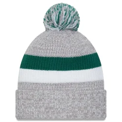 New York Jets Knit^Men's New Era Heather Gray Cuffed Knit Hat With Pom
