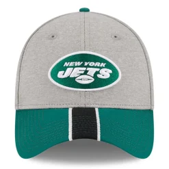 New York Jets Flex^Men's New Era Heather Gray/Green Striped 39THIRTY Flex Hat