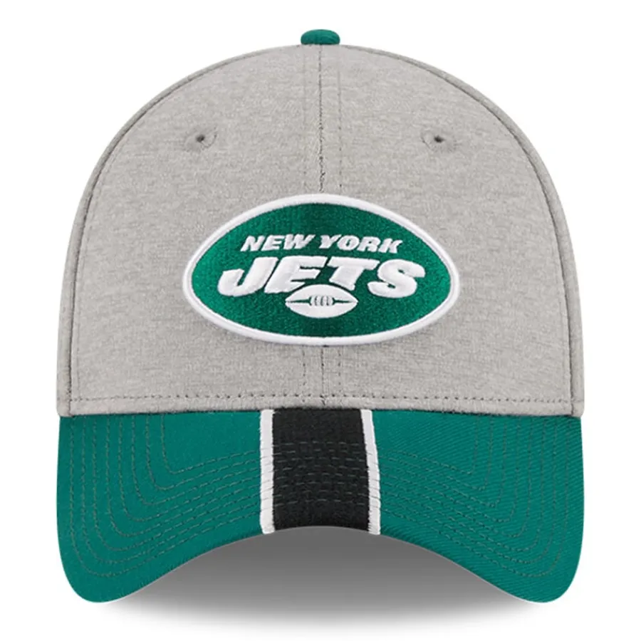New York Jets Flex^Men's New Era Heather Gray/Green Striped 39THIRTY Flex Hat