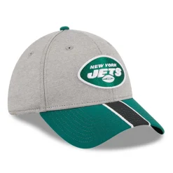 New York Jets Flex^Men's New Era Heather Gray/Green Striped 39THIRTY Flex Hat