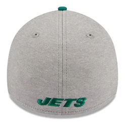 New York Jets Flex^Men's New Era Heather Gray/Green Striped 39THIRTY Flex Hat