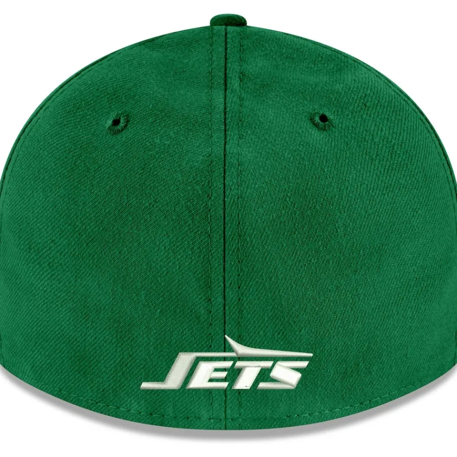 New York Jets Fitted^Men's New Era Kelly Green Omaha Throwback Low Profile 59FIFTY Fitted Hat