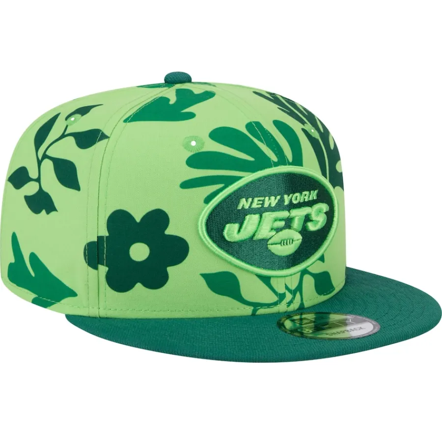 New York Jets Snapback^Men's New Era Light Green Leafy 9FIFTY Snapback Hat