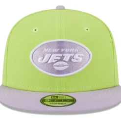 New York Jets Snapback^Men's New Era Neon Green/Lavender Two-Tone Color Pack 9FIFTY Snapback Hat