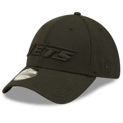 New York Jets Flex^Men's New Era Black On Black Historic Logo 39THIRTY Flex Hat