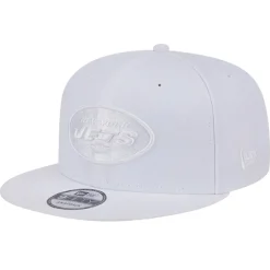 New York Jets Snapback^Men's New Era Main White On White 9FIFTY Snapback Hat