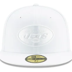 New York Jets Fitted^Men's New Era White On White 59FIFTY Fitted Hat