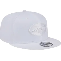 New York Jets Snapback^Men's New Era Main White On White 9FIFTY Snapback Hat