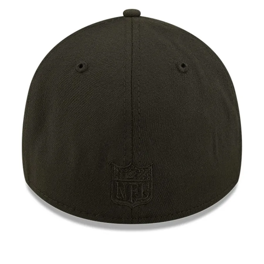 New York Jets Flex^Men's New Era Black On Black Historic Logo 39THIRTY Flex Hat
