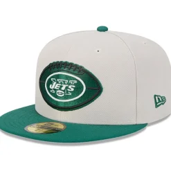 New York Jets Hats | Men^Men's New Era Stone/Green 2024 Sideline Historic 59FIFTY Fitted Hat