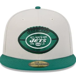 New York Jets Hats | Men^Men's New Era Stone/Green 2024 Sideline Historic 59FIFTY Fitted Hat