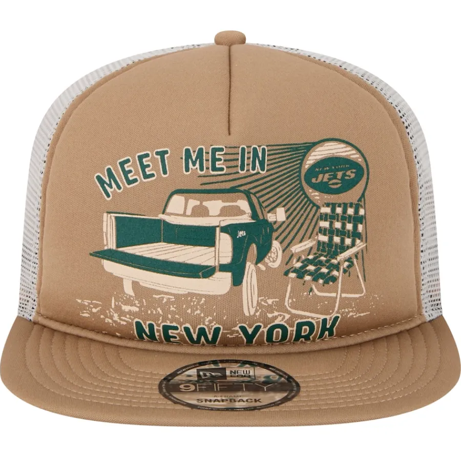 New York Jets Snapback^Men's New Era Tan Meet Me 9FIFTY Snapback Hat