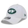 New York Jets Flex^Men's New Era White NFL Iced II 39THIRTY Flex Hat
