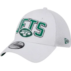 New York Jets Flex^Men's New Era White Breakers 39THIRTY Flex Hat