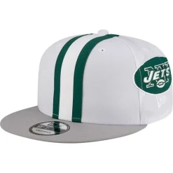 New York Jets Snapback^Men's New Era White Throwback Helmet 9FIFTY Snapback Hat