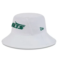 New York Jets Bucket^Men's New Era White 2024 NFL Training Camp Stretch Bucket Hat
