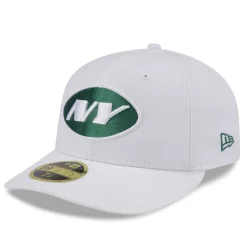 New York Jets Fitted^Men's New Era White Omaha Low Profile 59FIFTY Fitted Hat