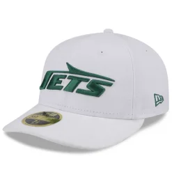 New York Jets Fitted^Men's New Era White Wordmark Omaha Low Profile 59FIFTY Fitted Hat