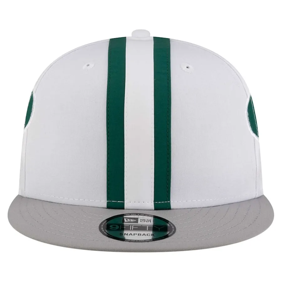 New York Jets Snapback^Men's New Era White Throwback Helmet 9FIFTY Snapback Hat