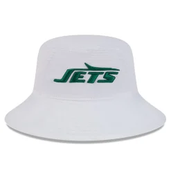 New York Jets Bucket^Men's New Era White 2024 NFL Training Camp Stretch Bucket Hat