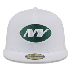 New York Jets Fitted^Men's New Era White Omaha 59FIFTY Fitted Hat