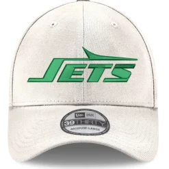 New York Jets Flex^Men's New Era White Throwback Wordmark Iced II 39THIRTY Flex Hat