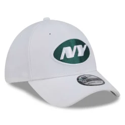 New York Jets Flex^Men's New Era White NFL Iced II 39THIRTY Flex Hat