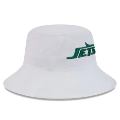 New York Jets Bucket^Men's New Era White 2024 NFL Training Camp Stretch Bucket Hat