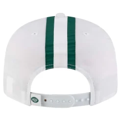 New York Jets Snapback^Men's New Era White Throwback Helmet 9FIFTY Snapback Hat